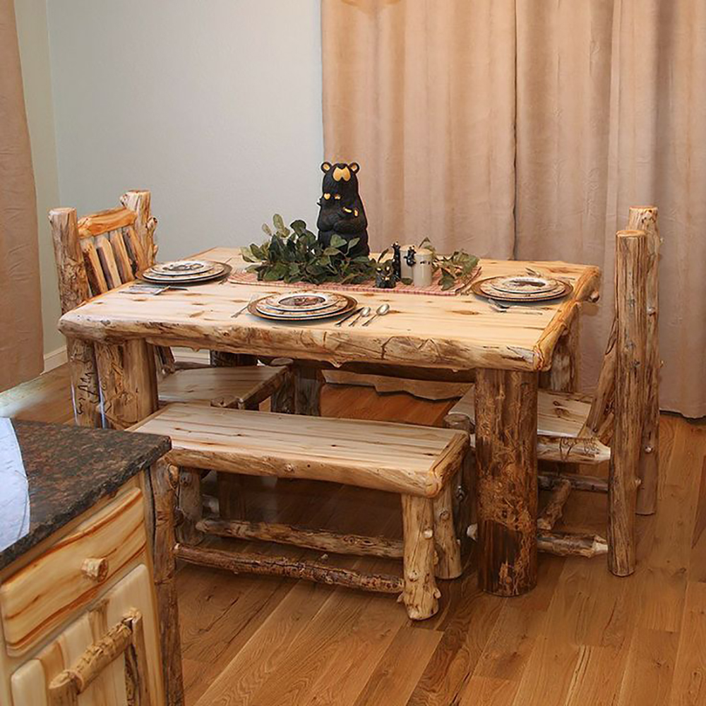 Light Aspen Log Dining Table TRLALLDT7