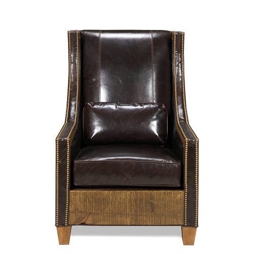 Hickock Reclaimed Barn Wood Chair - Allure Leather 65020