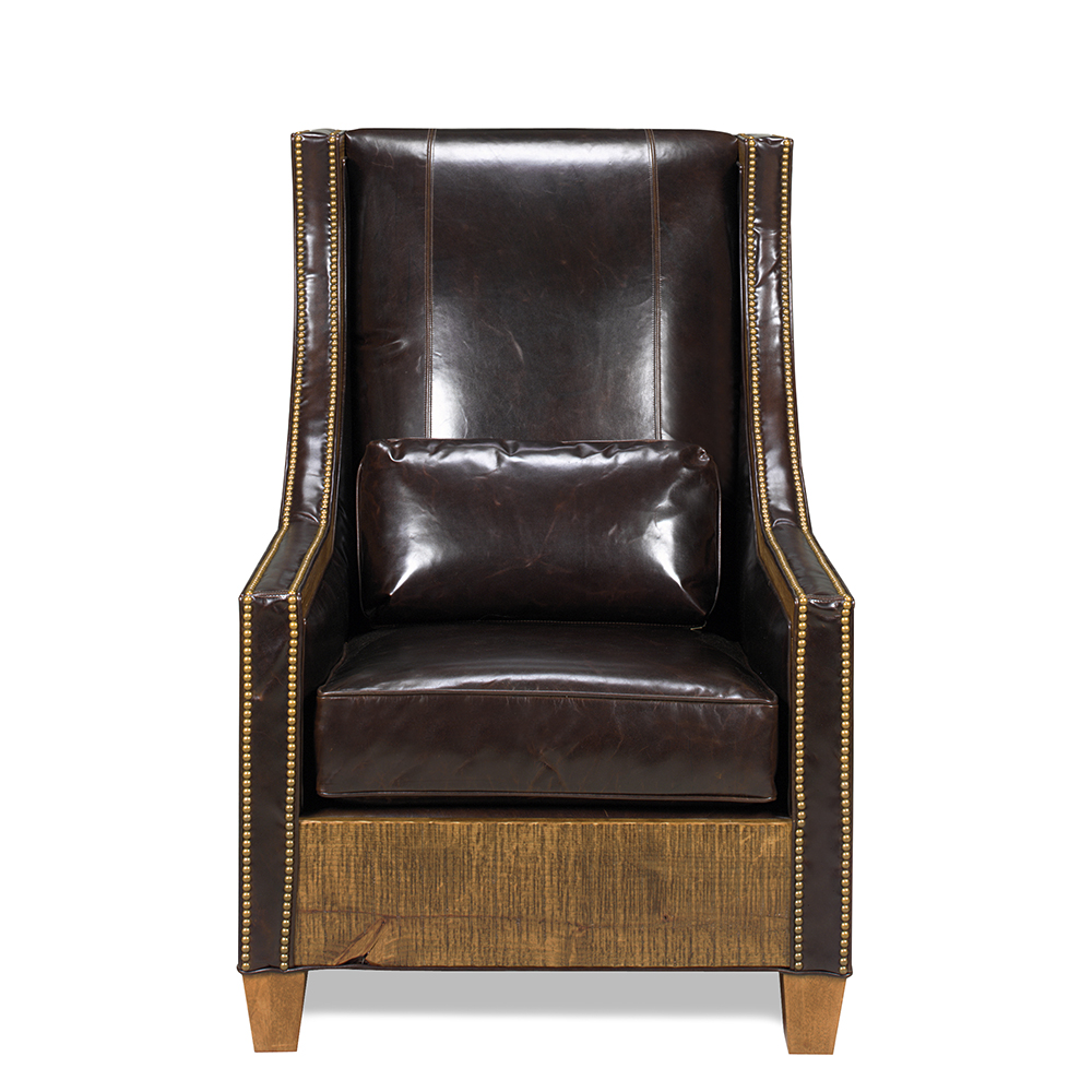 Hickock Reclaimed Barn Wood Chair - Allure Leather 65020