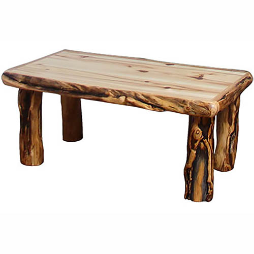aspen log coffee table