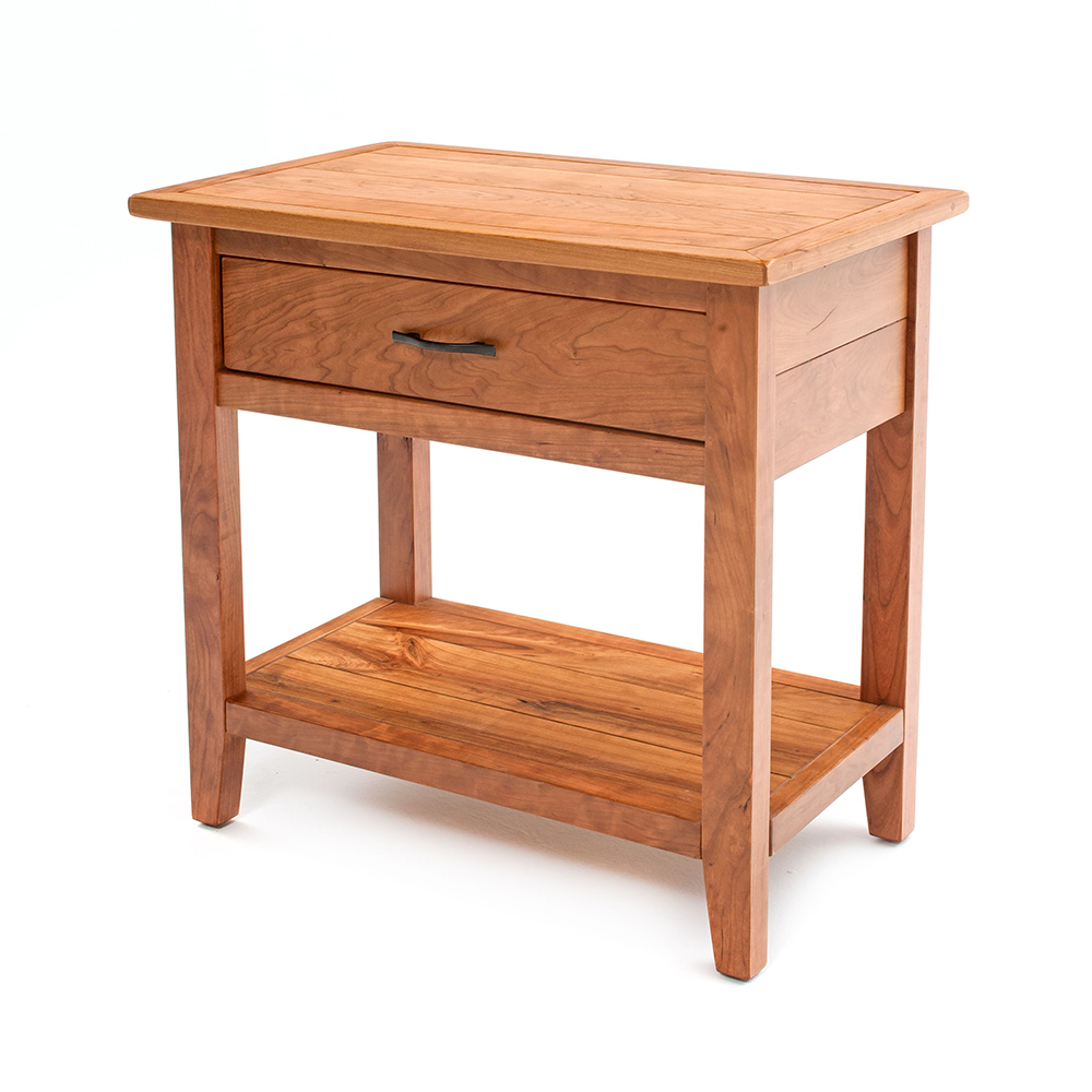 Denver 1 Drawer Nightstand – Solid Cherry Wood-Tapered Legs 88415-WC