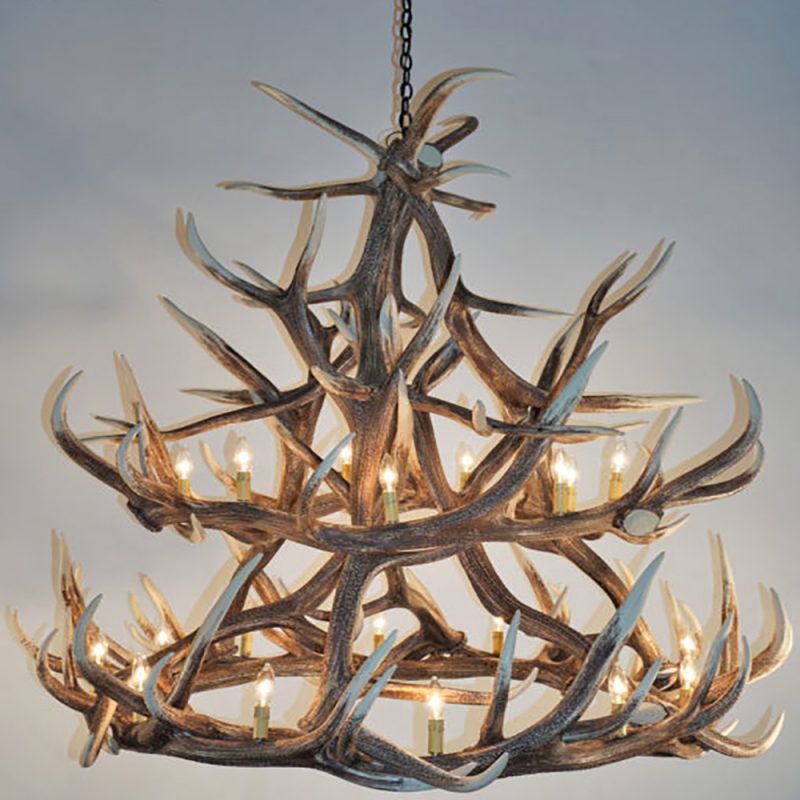 Wagon Wheel Mule Deer Antler Chandelier The Refuge Lifestyle