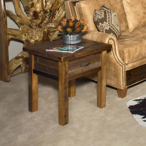 Heritage Richland Reclaimed Barn Wood 1 Drawer End Table 18410