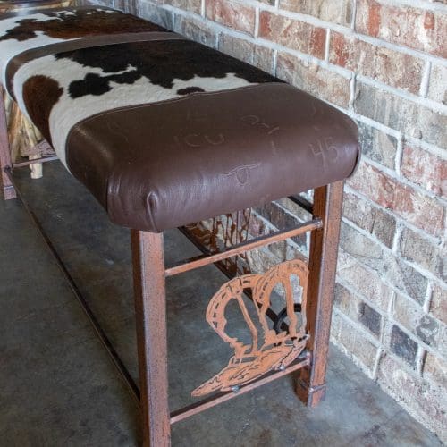 Texas Two Step Sofa Table With Cowhide