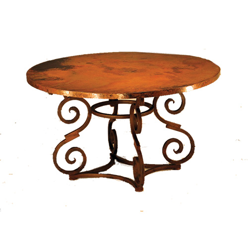 Broken S Round Copper Dining Table