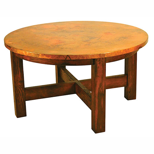 Country Round Copper Dining Table